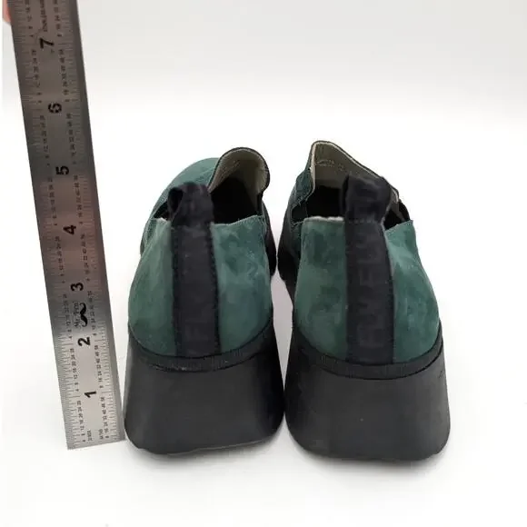 Fly London Pece Wedge Loafer Shoes Women's Forest Green Size US6.5 EU37a - Picture 4 of 15